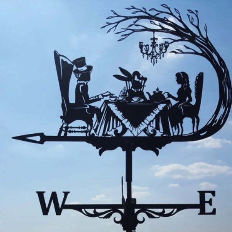 Metal Weathervane,Witch Iron Weather Vane,Sea Rover Wind Direction Indicator,Garden Decoration,Outdoor Roof Decoration,Gardening