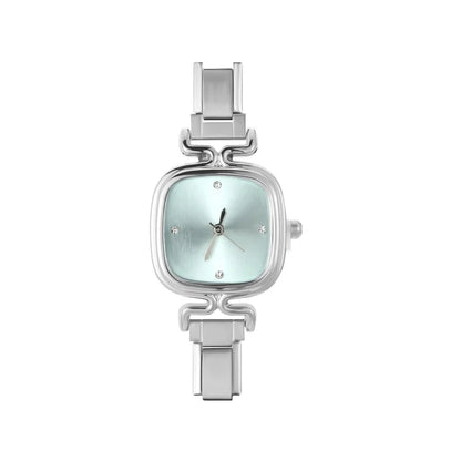 1PC 's Stainless Steel Round Simple Watch Bracelet Bangle for Friend