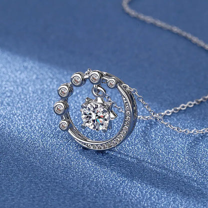 925 Sterling Silver Necklace Pendant Shining Zircon for Women Wedding Jewelry Engagement Charm Party Gift
