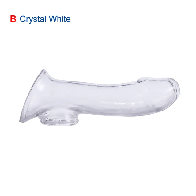 Dildo Enlargement Penis Sleeve Sex Toy for Men Delay Ejaculation Firmly Cock Extender Reusable Condom Dildo Enhancer Sex Product