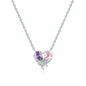 Romantic Pink Crown Heart Pendant Necklace Genuine 925 Sterling Silver Elegant Fine Jewelry for Women Wedding Holiday Presents