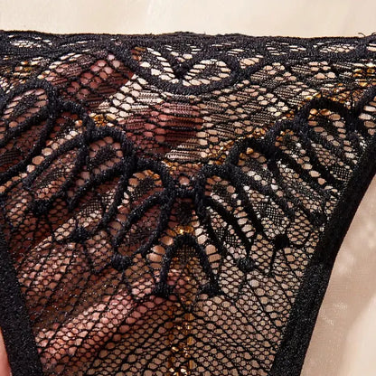 Transparent Hot Temptation Thongs G-strings Woman Panty Pearl Open Hip Briefs Porn Hollow Solid Lace Pantys FemaleEroticCostumes
