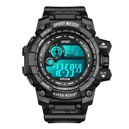 Men LED Digital Watch – Luminous Waterproof Sport Military Wristwatch