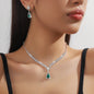 3 Pieces Of Fashionable Women's Water Drop Necklaces And Earrings Set For Wedding Season, Banquet And Party Accessories-2910
