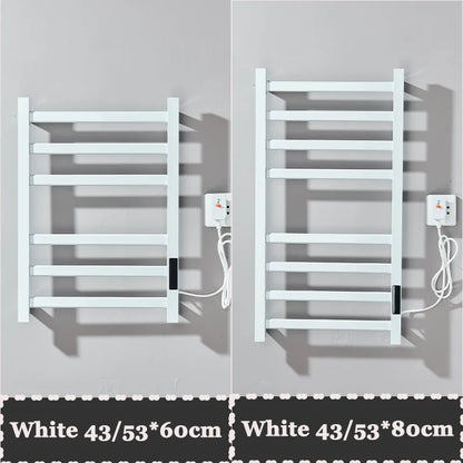 Black/White Electric Towel Rack With Digital Display Touch Temperature&Time Control Smart Heated Towel Rail Towel Warmer