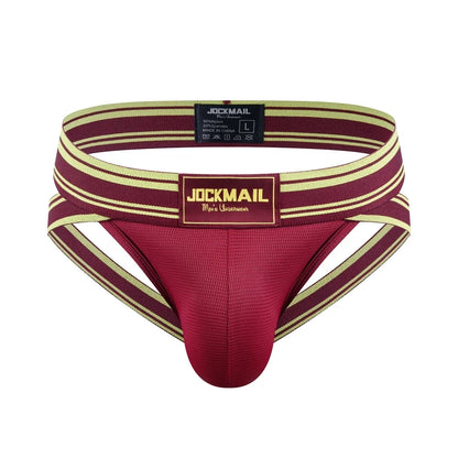 JOCKMAIL Men Jockstrap Thong  Mens Bikini Briefs Sexy Gay Underwear Nylon Mesh Hip Lift Mesh Quick Dry Sports Wear Panties