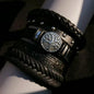 Punk Casual Bead6 Pc/set Tree Black Khaki Handmade Men Bracelets Male Women Leather Bracelets Men Bangle Wholesale Jewelry Gift