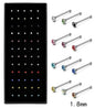 Fashion Crystal Stainless Steel Nose Stud Piercing for Women Hypoallergenic 1.8mm Nose Ring Straight/L/Screw Shaped Body Jewerly