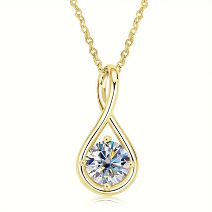 Huitan Women Pendant Necklace Inlaid Shiny Cubic Zirconia Silver Color/Gold Color Wedding Party Daily Trendy Accessories