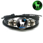 Birthday Present 12 Constellation Luminous Bracelet Leather Bracelet Zodiac Charm Bracelet for Men Women