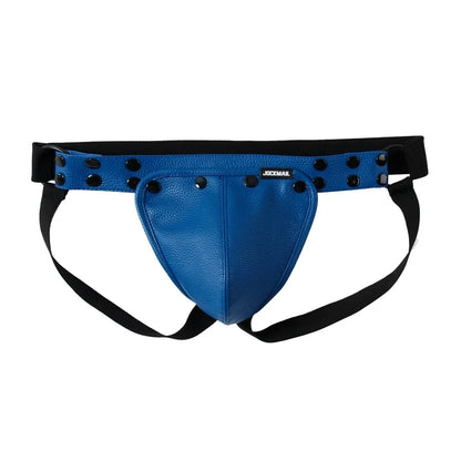 Men's Leather Tri Harness Chest Armor Buckles Adjustable Size Removable Pouch Faux Leather Jockstrap Gay Underwear  Costumes