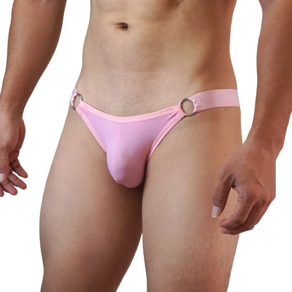 Mens Slip Bikini Jockstrap Mens Panties Ice Silk Underwear Sissy Sexy Panties Thongs Leg Strap Lingerie Male Jockstrap T-back