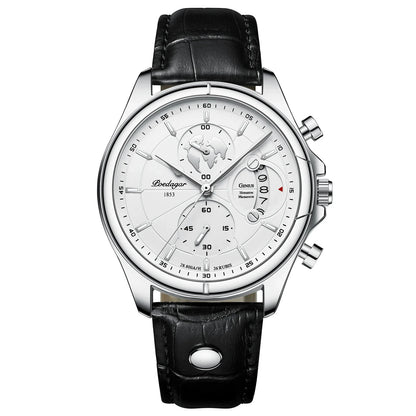 POEDAGAR Luxury Man Wristwatch Chronograph Date Waterproof Leather Men Watch Casual Quartz Men's Watches Sports Male Clock Reloj