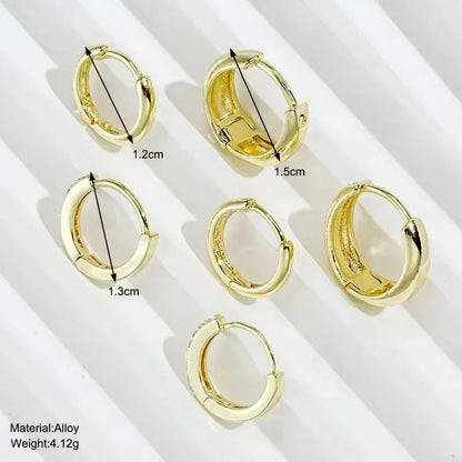 3 Pairs Stainless Steel Crystal Zirconia Hoop Earrings for Women