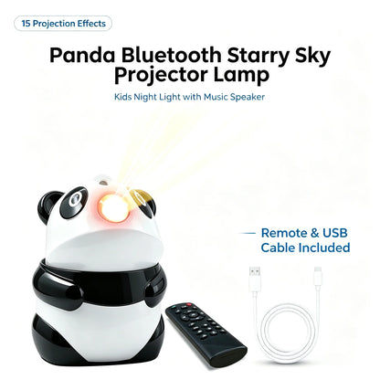 Starry Sky Panda Nebula Projector Built-in BT Speaker, 15 Color Modes Galaxy Light with Remote for Bedroom Gaming Room Party
