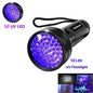 UV Flashlight 21/51/100 LED UV Light 395nm UV Flashlights Ultraviolet Torch Black Light Detector for Dry Pets Urine Stains Bug