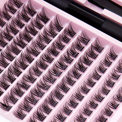DIY Lash Extension Kit with Waterproof Strong Hold Lash Bond And Seal Lash Clusters Plus Eyelash Tweezers