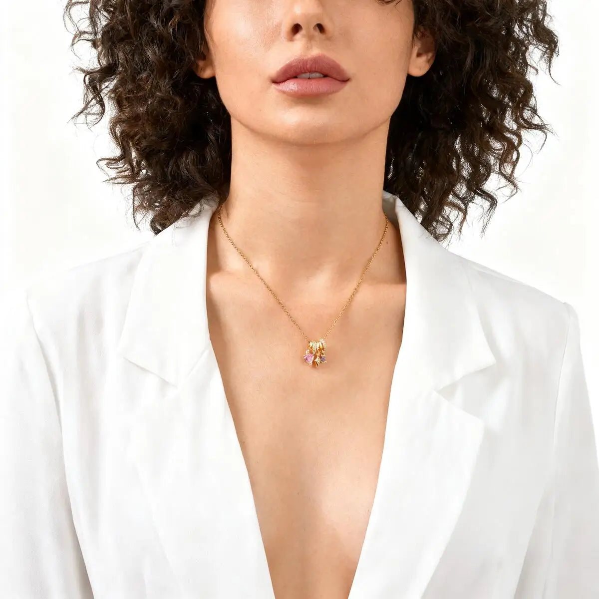 Charms Heart Pendant Necklace for Women, Golden Stainless Steel OT Toggle Necklace, Layered Necklace Stylish Valentine's Gift