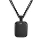 Engrave Square Necklace Personalized Tag ID Pendant, Stainless Steel Gold Plated Jewelry for Women Men Girl Christmas Birthday