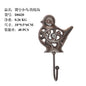 Animal Shape Ironwork Metal Hooks Clothes Hat Key Retro Style Originality Wall Hooks Villa Courtyard Wall Mounted Decorate home