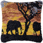 Cow Horse Elephant Animal Carpet Embroidery Set Cartoon Cat Smyrna Latch Hook Kit DIY Knot Pillow Package Pillow Buttons Package