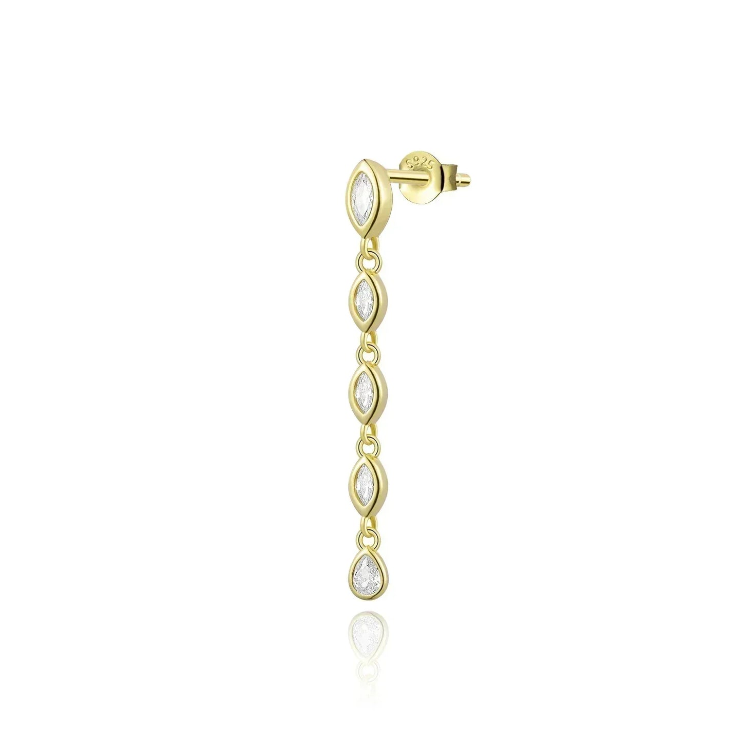 ANDYWEN 100% 925 Sterling Silver Gold Spicy Earring Chain Ovals Locker Earring Women Pendientes Luxury Fine Jewelry 2023 Clips