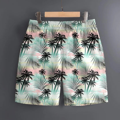 Men's Hawaiian 3D Summer Cool Leaf Pattern Beach Shorts Quick Dry Outdoor Leisure Sports Shorts Fashion Men's Shorts