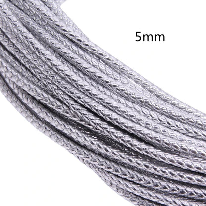 5m 3/4/6mm Braided Leather Cord Rope Strip Thread for DIY Pendant Neck Weaving Bracelet Jewelry Making Supplies Crafts Accessory