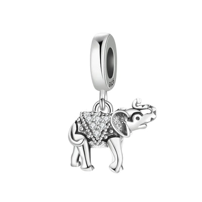 Hot Sale 925 Sterling Silver Dog Cat Cute Pet Animals Pendant Birthday Party Gift for Women Bangle Bracelet Necklace DIY Jewelry