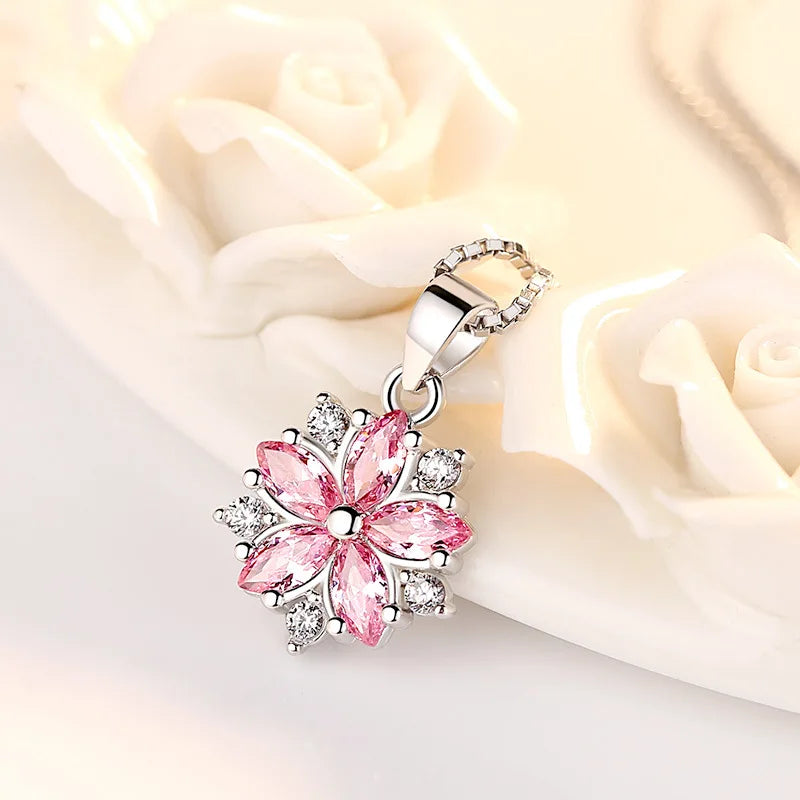 925 Sterling Silver Necklace Zircom for Women 18k Gold Plated Jewelry Pendant Birthday Party Gift Jewelry Gift N12