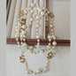 Long Pearl Letter Multi layered Tassel Sweater Chain Necklace Jewelry For Women