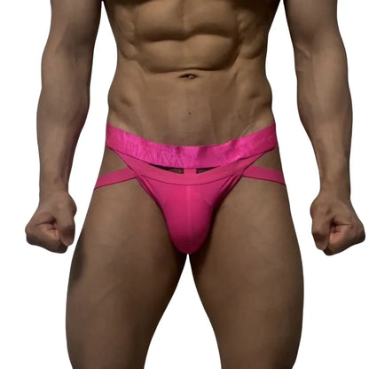 Jockmail Men Sexy G String Thong Erotic Jockstrap Bondage Gay Underwear Penis Pouch Strap  Hollow Lingerie Sissy Panties