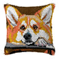 Cunning Fox Smyrna Buttons Package Latch Hook Pillow Kit Bunny Embroidery Design Plush Animal Canvas Craft for Home Decor Gifts