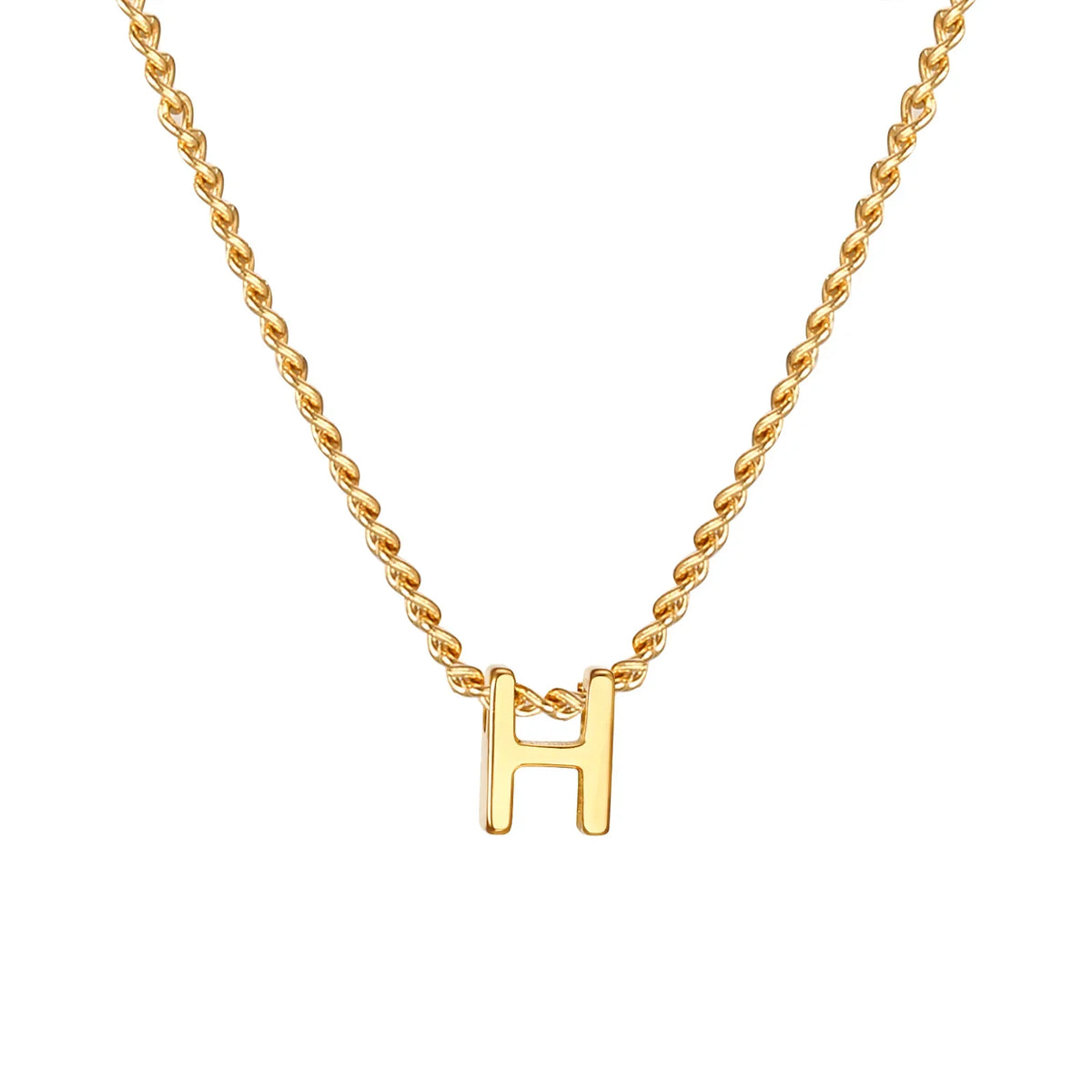 Vnox Chic Tiny A-Z Letters Necklaces for Women Girls, Gold Color Stainless Steel Initial Chokers,Small Pendent Necklaces Jewelry