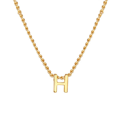 Vnox Chic Tiny A-Z Letters Necklaces for Women Girls, Gold Color Stainless Steel Initial Chokers,Small Pendent Necklaces Jewelry