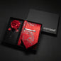 Wine red Men Tie Paisley Silk Tie Pocket Square Cufflink Luxury Gift Box Set Wedding Gravat Accessories Neck Tie For Men