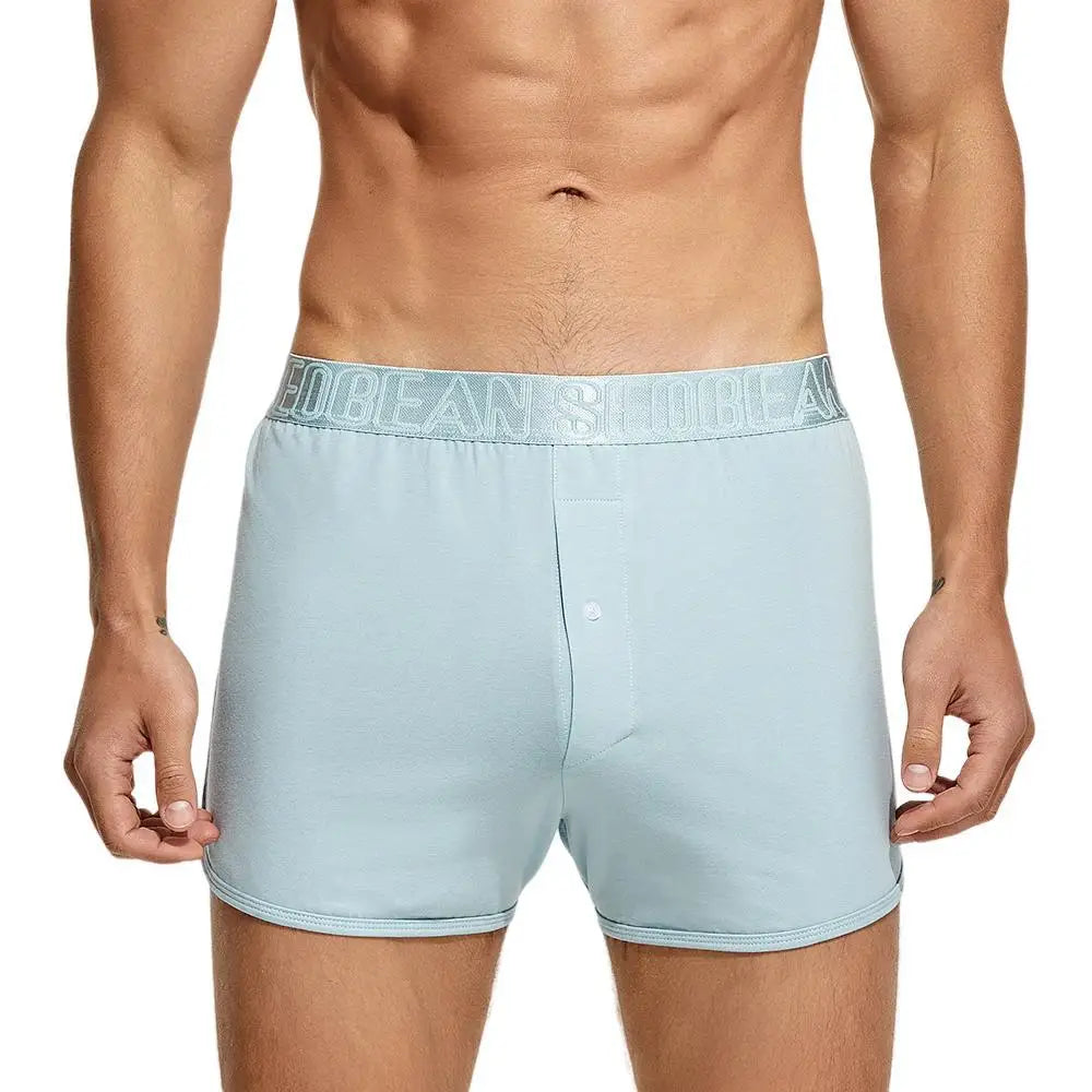 SEOBEAN Cotton Men's Boxer Shorts Loungewear Underwear Loose Fit Underpants Sleepwear Shorts Boxers for Men