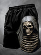 Men's Skull Long Swim Trunks Surf Trunks Shorts Fashion Street Trend Casual Daily Vacation with Elastic Waist Designer Clothing