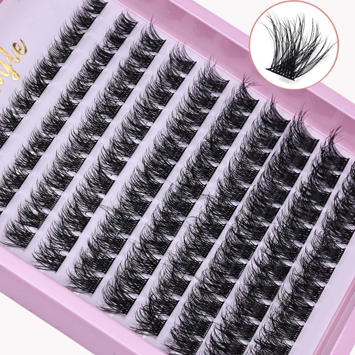 Lash Clusters D Curl Individual Lashes Fluffy Volume DIY Eyelash Extensions Thick Cluster Lashes for Home Use
