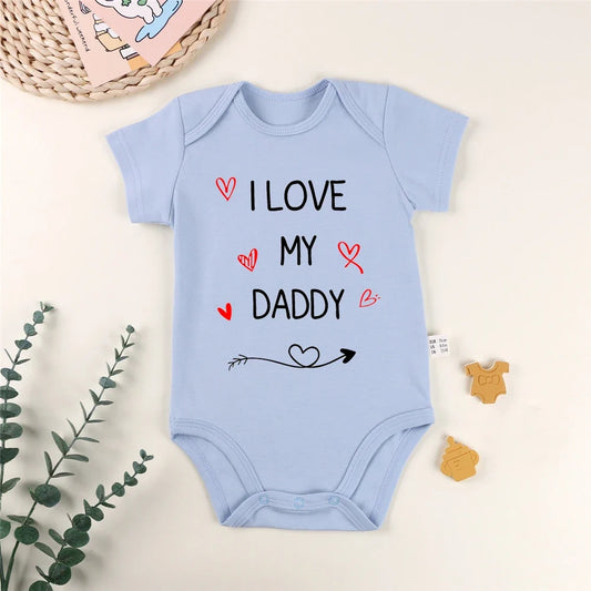 I Love My Daddy Toddler Boys Girls Summer Short Sleeve Bodysuit Gender Neutral Baby Romper Infant Clothes Father's Day Best Gift