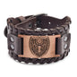 Trendy Viking Bracelet Nordic Rune Compass God Bird Charm Men's Bracelet New Fashion Leather Woven Jewelry Accessorie Party Gift