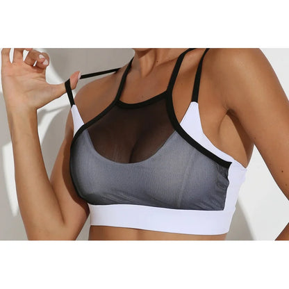 Women’s Push Up Mesh Sports Bra Crop Top