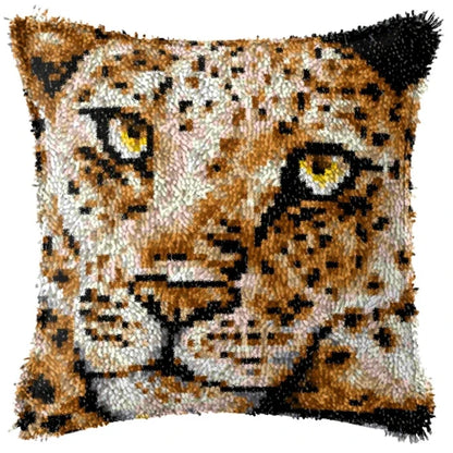 Cow Horse Elephant Animal Carpet Embroidery Set Cartoon Cat Smyrna Latch Hook Kit DIY Knot Pillow Package Pillow Buttons Package