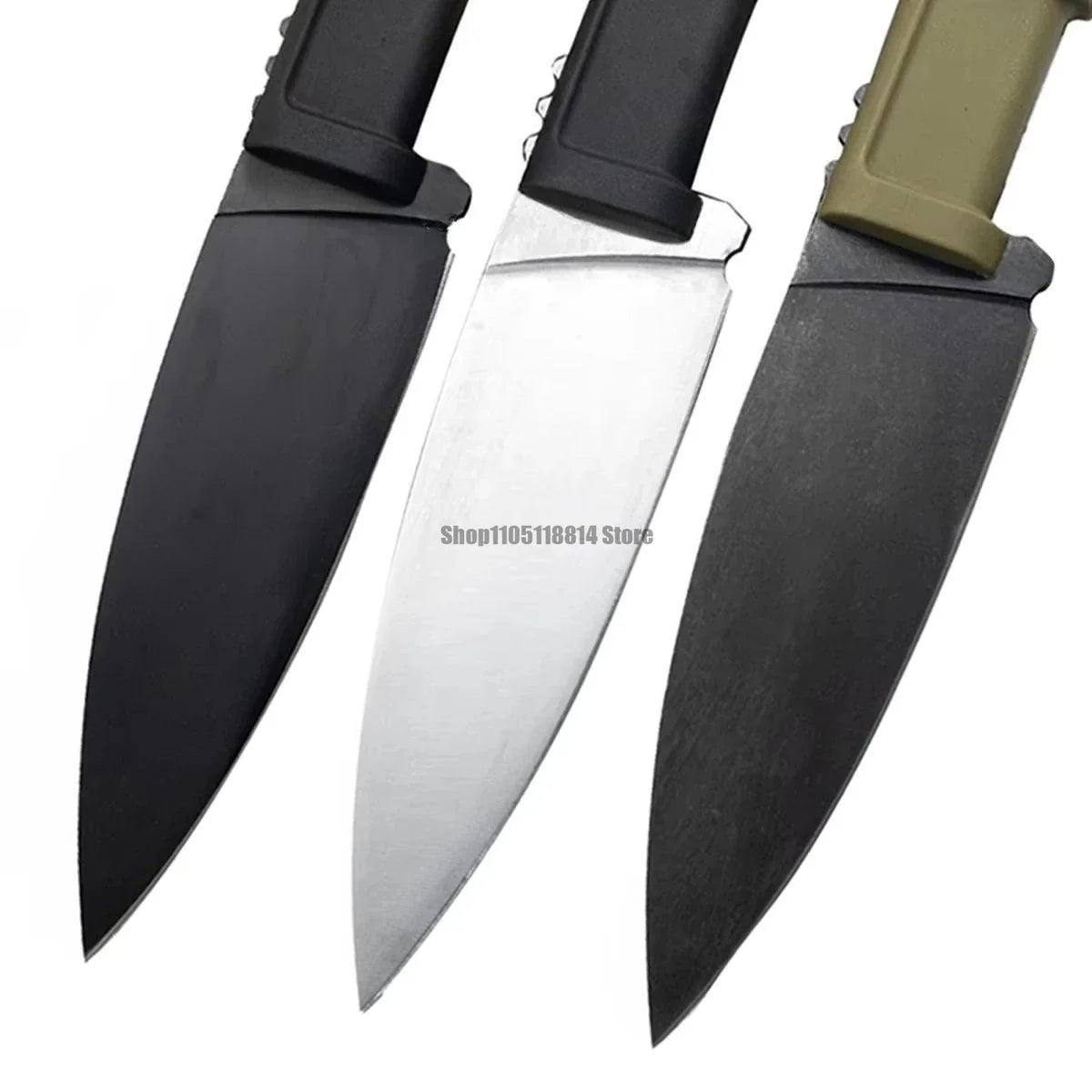Camping Knife with Straight Steel Blade, G10 Handle, Anti-Slip Rubber