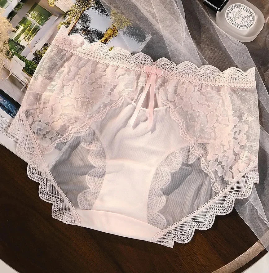 XL-3XL Big Size Women Lace Panties Summer Transparent Hollow Briefs Female  Lingerie Sexy Underwear Breathable Underpants New