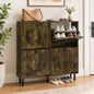 Shoe Storage Cabinet with 4 Flip Drawers - Rustic Brown