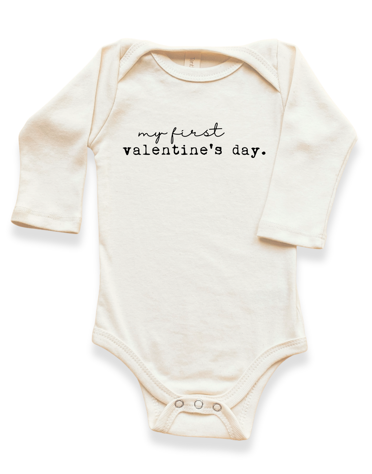 My First Valentine's Day Organic Baby Bodysuit Long Sleeve