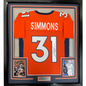 Framed Autographed/Signed Justin Simmons 35x39 Denver Orange Football Jersey PSA/DNA COA