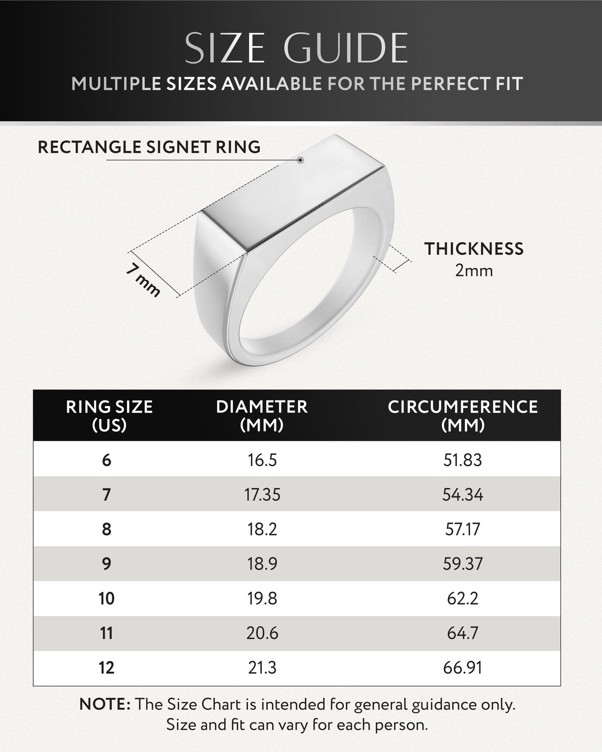 Rectangle Silver Signet Rings (Polished)