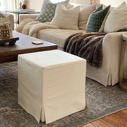 Deluxe Slipcover Upholstered Ottoman